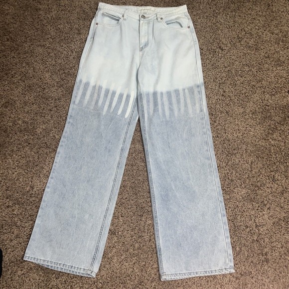 Cooper flash highrise skate wide leg ombre jeans sz 8 Fast Shipping - Picture 2 of 9